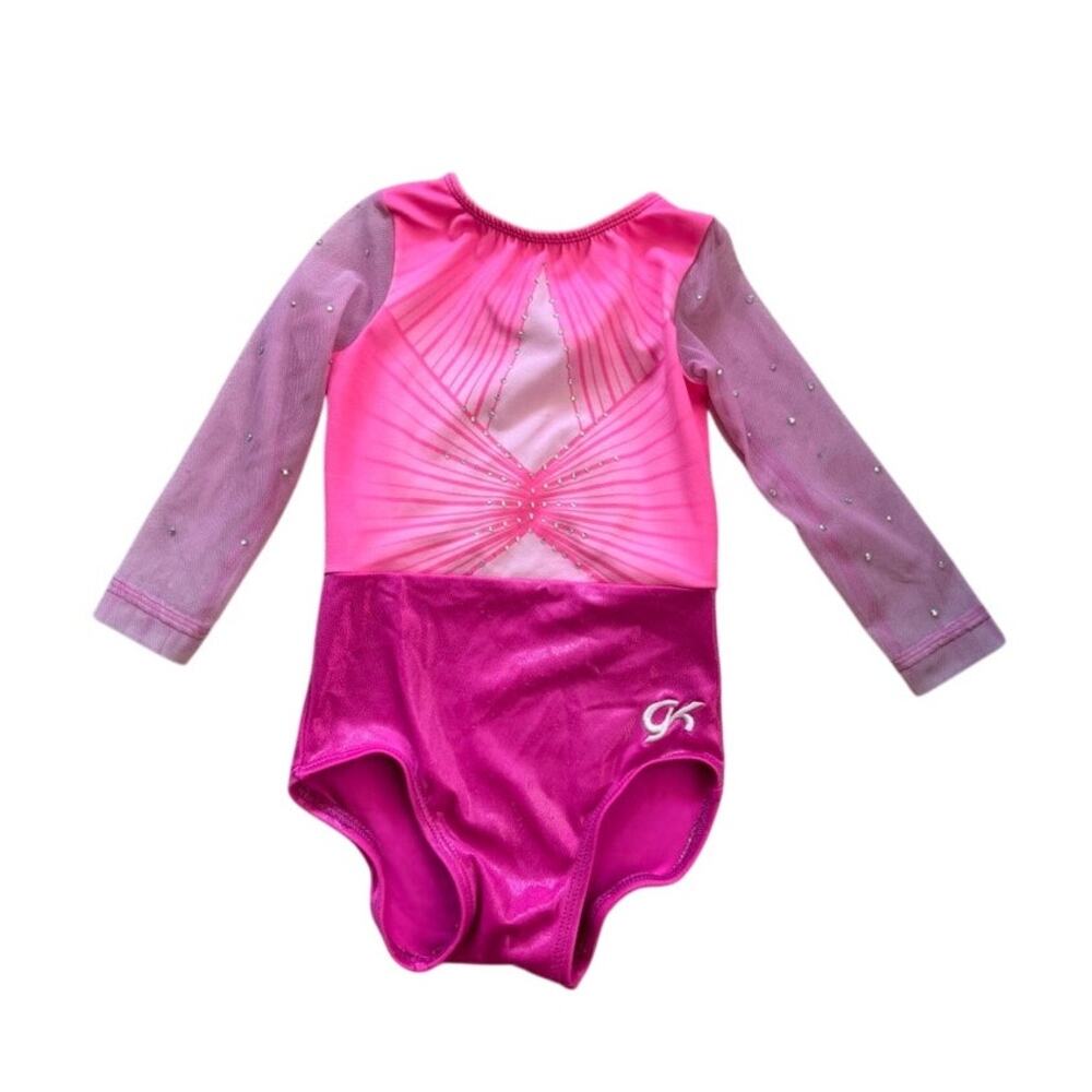 GK Elite Gymnastic Leotard Long Sleeve Pink Girls XS